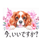 水彩感じるキャバリアスタンプ（個別スタンプ：5）