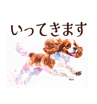 水彩感じるキャバリアスタンプ（個別スタンプ：14）