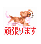 水彩感じるキャバリアスタンプ（個別スタンプ：39）