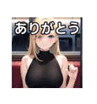 電車乗車金髪女子（個別スタンプ：3）