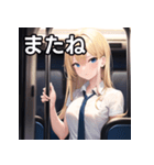 電車乗車金髪女子（個別スタンプ：23）