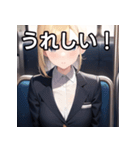 電車乗車金髪女子（個別スタンプ：24）