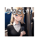 電車乗車金髪女子（個別スタンプ：29）