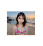 【動く】水着の美少女がアダルトな日常会話（個別スタンプ：1）