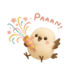 【フェルトタッチ】シマエナガさん（個別スタンプ：34）