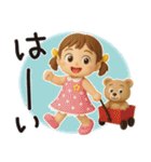 はな子✿3Dちびドールver.（酷暑）（個別スタンプ：3）