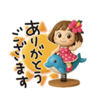 はな子✿3Dちびドールver.（酷暑）（個別スタンプ：7）