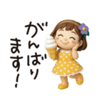はな子✿3Dちびドールver.（酷暑）（個別スタンプ：16）