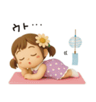 はな子✿3Dちびドールver.（酷暑）（個別スタンプ：18）