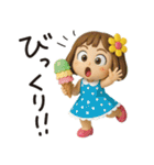 はな子✿3Dちびドールver.（酷暑）（個別スタンプ：24）