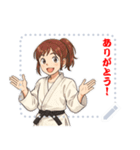 柔道 空手 女子 部活 スポーツ (文字)（個別スタンプ：21）