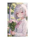 銀髪クールな花園のボブカット（個別スタンプ：14）