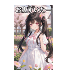 黒髪笑顔な風の日ツインテール（個別スタンプ：28）