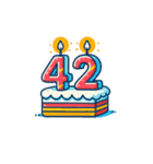 バースデーケーキとキャンドル（40〜79）（個別スタンプ：3）