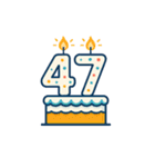 バースデーケーキとキャンドル（40〜79）（個別スタンプ：8）