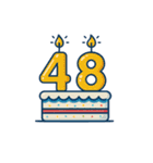 バースデーケーキとキャンドル（40〜79）（個別スタンプ：9）