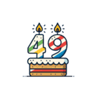 バースデーケーキとキャンドル（40〜79）（個別スタンプ：10）