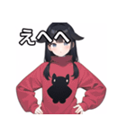 牛柄女子（個別スタンプ：36）