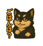 ちょっと太い黒チワワスタンプ（個別スタンプ：4）
