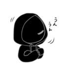 黒と白 スタンプ（個別スタンプ：6）