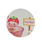 いちご大福ティータイム(丸型)（個別スタンプ：2）