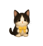 [アレンジ用]まったりハチワレにゃんこ（個別スタンプ：3）