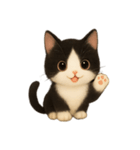 [アレンジ用]まったりハチワレにゃんこ（個別スタンプ：4）