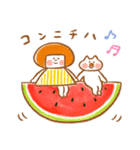 《猛暑の夏♡ほんわか言葉》ハナチャンと猫（個別スタンプ：11）