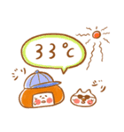 《猛暑の夏♡ほんわか言葉》ハナチャンと猫（個別スタンプ：16）