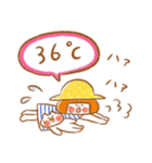 《猛暑の夏♡ほんわか言葉》ハナチャンと猫（個別スタンプ：19）