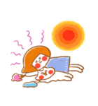 《猛暑の夏♡ほんわか言葉》ハナチャンと猫（個別スタンプ：27）