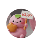 パンを食べる桜餅ちゃん(丸型)（個別スタンプ：2）