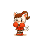 チアガール ねこ（個別スタンプ：21）