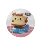 青い飛行機ティラミス(丸型)（個別スタンプ：4）