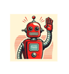 [アレンジ用]昭和レトロな赤いロボット（個別スタンプ：1）