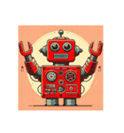 [アレンジ用]昭和レトロな赤いロボット（個別スタンプ：2）