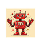 [アレンジ用]昭和レトロな赤いロボット（個別スタンプ：3）