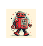 [アレンジ用]昭和レトロな赤いロボット（個別スタンプ：4）