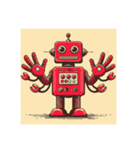 [アレンジ用]昭和レトロな赤いロボット（個別スタンプ：5）