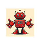 [アレンジ用]昭和レトロな赤いロボット（個別スタンプ：6）