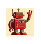 [アレンジ用]昭和レトロな赤いロボット（個別スタンプ：7）