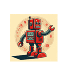 [アレンジ用]昭和レトロな赤いロボット（個別スタンプ：8）