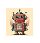 [アレンジ用]昭和レトロな赤いロボット（個別スタンプ：9）