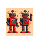 [アレンジ用]昭和レトロな赤いロボット（個別スタンプ：10）