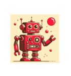 [アレンジ用]昭和レトロな赤いロボット（個別スタンプ：11）