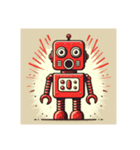 [アレンジ用]昭和レトロな赤いロボット（個別スタンプ：13）