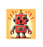 [アレンジ用]昭和レトロな赤いロボット（個別スタンプ：16）
