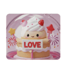 花火ホイップクリームケーキ(四角型)（個別スタンプ：1）