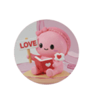 絵本で勉強中のマカロンちゃん(丸型)（個別スタンプ：4）