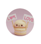 絵本で勉強中のマカロンちゃん(丸型)（個別スタンプ：7）